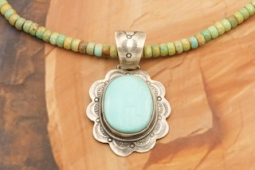 Sleeping Beauty Turquoise Pendant and Manassa Turquoise Necklace Set
